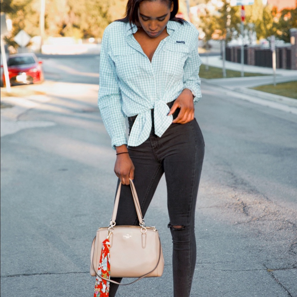 Light blue checkered Columbia shirt